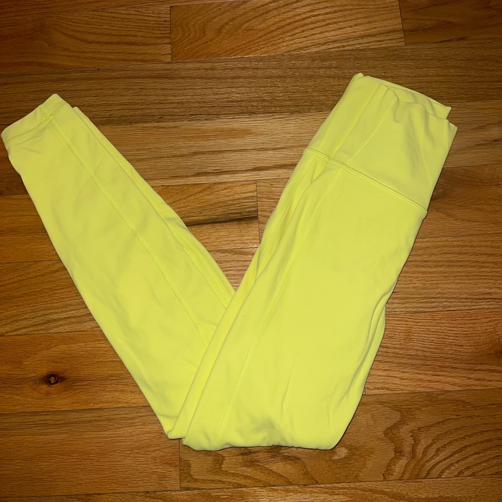 Neon yellow lululemon leggings
